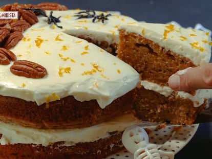 Tarta de calabaza para celebrar Halloween