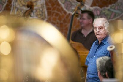 Daniel Barenboim en un ensayo en el Palau de la Música.