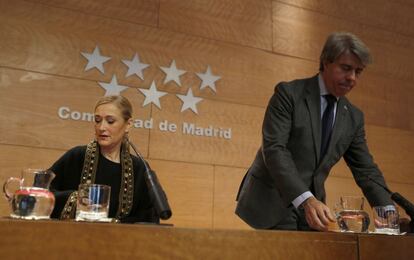 Cifuentes y Garrido, la semana pasada en la rueda de prensa tras el Consejo de Gobierno.