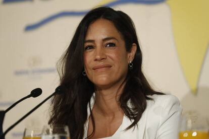 Begoña Villacís, durante un desayuno informativo en Madrid.