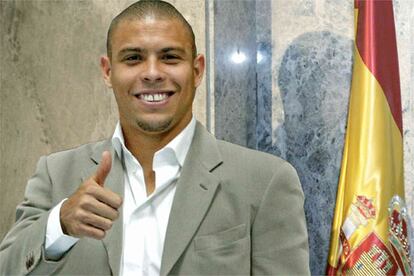 Ronaldo, durante el acto de jura de la Constitución.