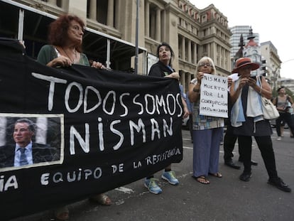 Una manifestaci&oacute;n para pedir justicia por Nisman el pasado 18 de febrero. 
 