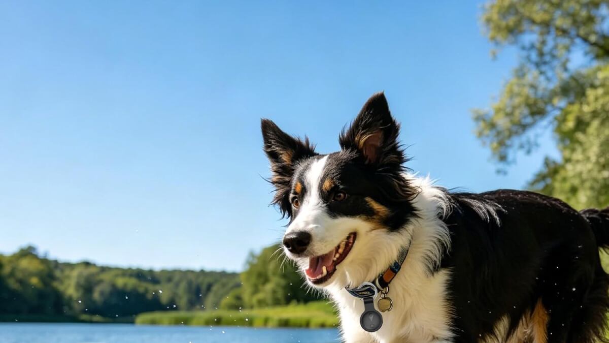 Localizador GPS para mascotas con resistencia al agua.