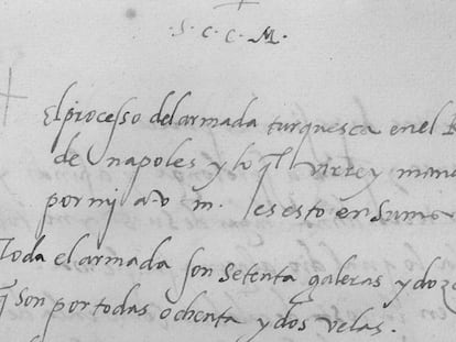 Inicio del documento autógrafo de Garcilaso de la Vega.