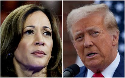 La vicepresidenta y candidata presidencial demócrata, Kamala Harris, y el expresidente de EE UU y candidato republicano, Donald Trump