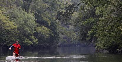 El río gallego ofrece un lugar perfecto de entrenamiento para Cal, tanto por la fluvialidad como la vegetación.