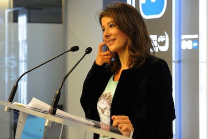 Laura Garrido, durante la rueda de prensa que ha ofrecido este jueves en Vitoria.