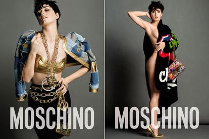 Katy Perry posa (y se desnuda) para Moschino. La cantante es la nueva imagen de la marca liderada por Jeremy Scott. No nos sorpende esta colaboración teniendo en cuenta lo bien que se llevan la cantante y el diseñador. Las imágenes, disparadas por los prestigiosos fotógrafos Inez & Vinoodh, se han ido difundiendo con cuenta gotas en las redes sociales y no han dejado de generar titulares los últimos días.