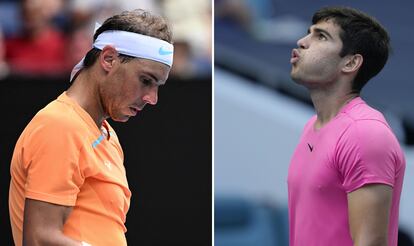 Rafael Nadal y Carlos Alcaraz. / WILLIAM WEST / MARTA LAVANDIER (AFP / AP)