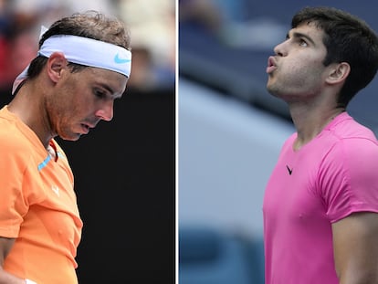 Rafael Nadal y Carlos Alcaraz. / WILLIAM WEST / MARTA LAVANDIER (AFP / AP)