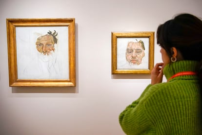 Los cuadros 'Autorretrato' y 'Francis Bacon' de Lucian Freud.