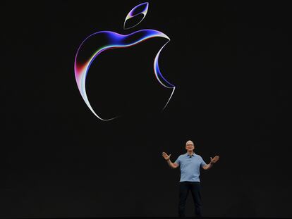 El CEO de Apple, Tim Cook, durante el Worldwide Developers Conference de Apple de este lunes.