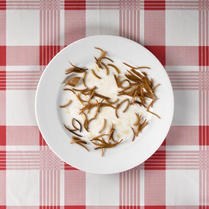 Restos de fideuá, uno de los platos estrella de Escoda.