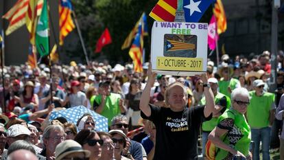 Acto organizado en Barcelona a favor del referéndum independentista.