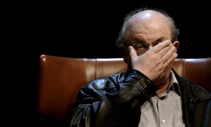 Salman Rushdie, durante la presentación de su último libro en el centro Niemeyer (Avilés).