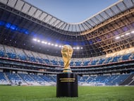 Trofeo de la Copa Mundial 2026, en Monterrey, el 26 de abril.