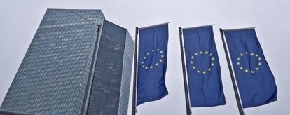Vista de la sede del Banco Central Europeo (BCE) en Fráncfort