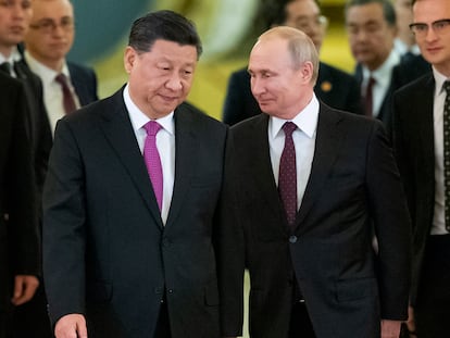 Los presidentes chino, Xi Jinping, y ruso, Vladímir Putin, en una reunión en el Kremlin en junio de 2019.