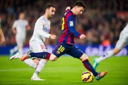 Messi, en el partido contra el Atlético de Madrid.