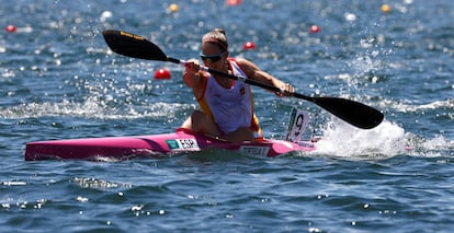 Teresa Portela, en la final del K1-200 de los Juegos Olímpicos de Tokio el pasado mes de agosto.
