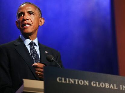 Obama habla durante un evento de la Iniciativa &#039;Global Clinton&#039; este martes.