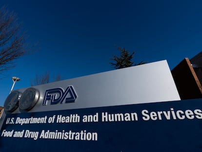 A sign in front of the Food and Drug Administration building is seen in December 2020, in Silver Spring, Maryland.