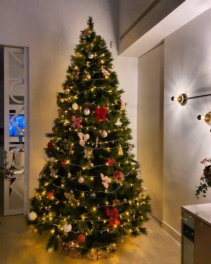 Otra de las celebridades que puso el árbol muy temprano fue Paula Echevarría. Es la primera vez que la actriz pasará las navidades en su nueva casa.