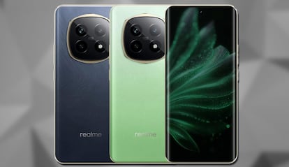 Colores del nuevo teléfono realme P2 Pro 5G con fondo gris