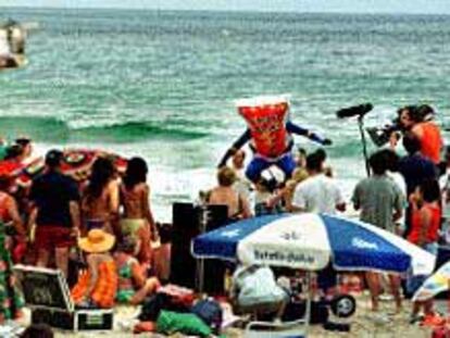 Rodaje del anuncio de la ONCE en la playa de Levante de Benidorm.