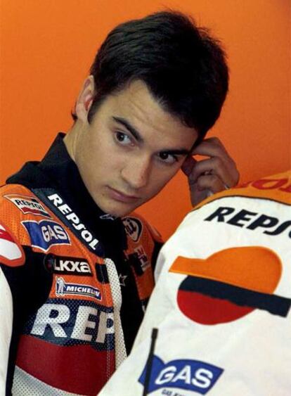 Dani Pedrosa, tras un entrenamiento.