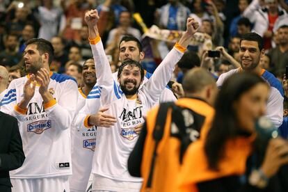 Sergio LLull celebra la victoria 