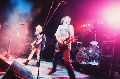 Sonic Youth, en California durante un concierto en 1992.