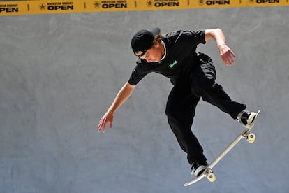 El 'skeater' Keegan Palmer compitiendo en el Rockstar Energy Open en Portland.