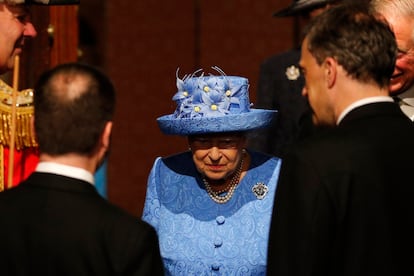 Isabel II en el discurso de la reina en la apertura del Parlamento británico el pasado 21 de junio.
