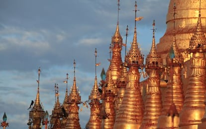 Uno de los 2.000 templos budistas que se conservan en el recinto arqueol&oacute;gico de Bagan, en Myanmar, la antigua Birmania.