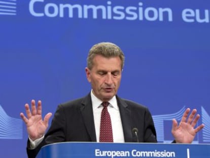 O comissário europeu de energia, Günther Oettinger, em Bruxelas.