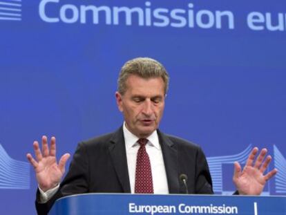 O comissário europeu de energia, Günther Oettinger, em Bruxelas.