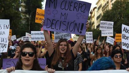 Manifestación en Madrid a favor del aborto, en septiembre de 2017.