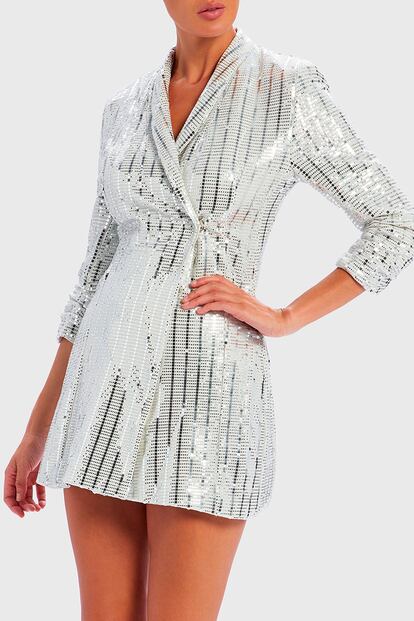 El vestido blazer de brillo también está disponible en Forever Unique (125€).