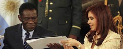 Teodoro Obiang y Cristina Fernández de Kirchner en la Casa Rosada