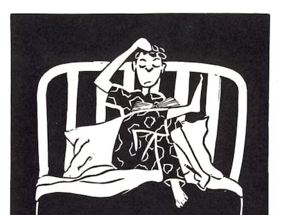Vinyeta dibuixada per Flannery O'Connor recollida al volum 'Tiras cómicas' (Nórdica Libros).
