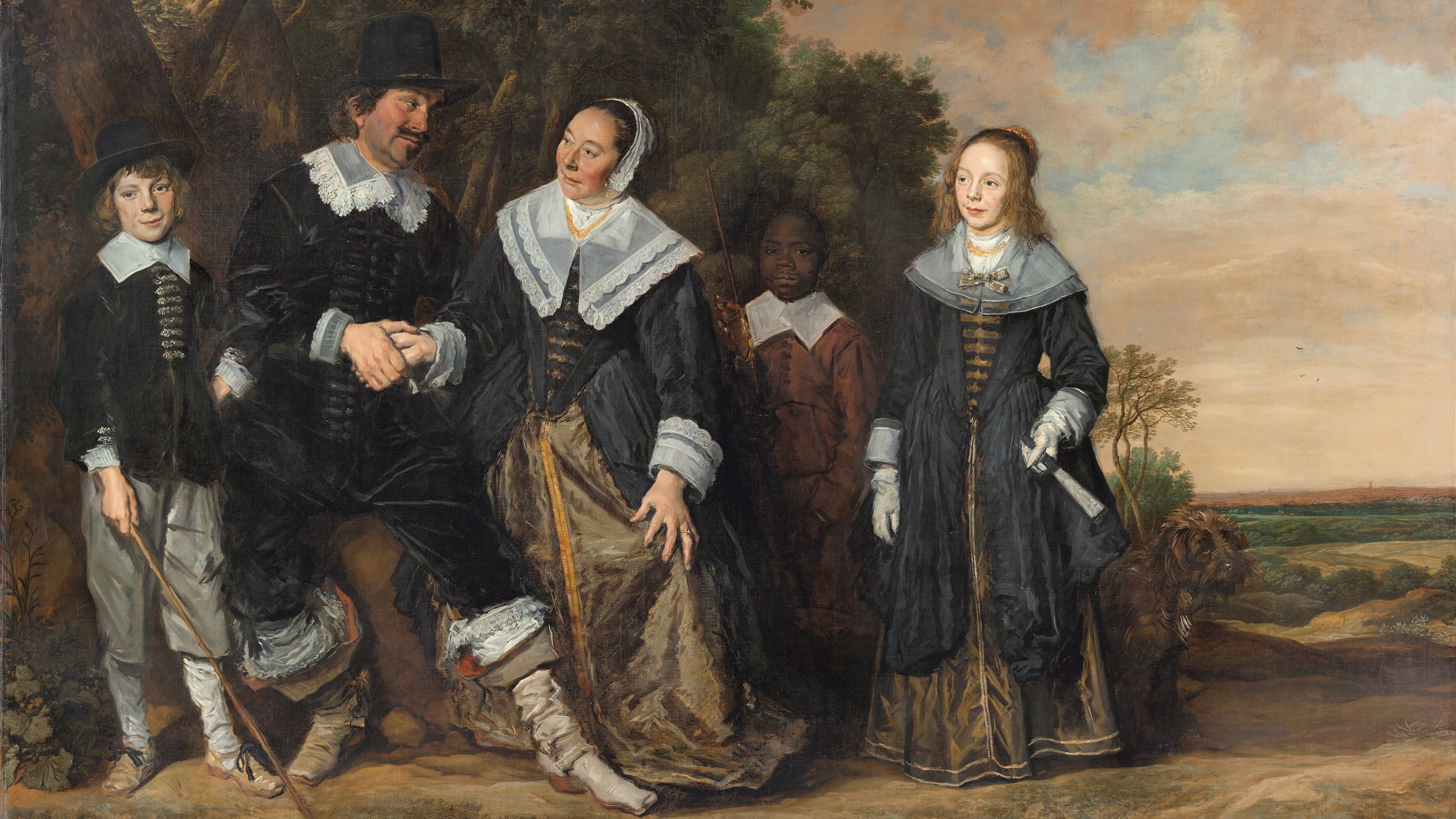 El cuadro 'Grupo familiar ante un paisaje' (1645-1648_179) pieza central de la exposición 'La memoria colonial en las colecciones Thyssen-Bornemisza'.
