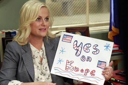 Amy Poehler, en un instante del primer capítulo de la cuarta temporada de 'Parks & Recreation'.