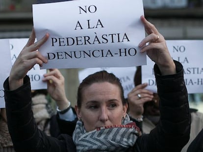 Imagen de archivo de una concentraci&oacute;n contra la pederastia en Barcelona.