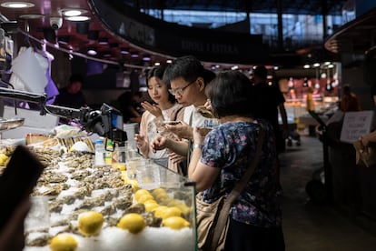 Turistas en la Boqueria