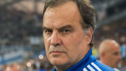 Bielsa, durante un partido del Olympique de Marsella.