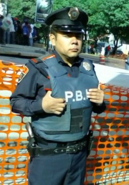 El policía bancario del DF, Sergio Soriano Buendía.