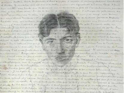 Carta de André Breton a Théodore Fraenkel, con autorretrato del autor, expuesta el año pasado en la muestra <i>Los escritores diseñan</i> del Museo Berardo de Lisboa.