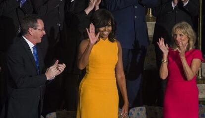 Michelle Obama ayer en el Congreso de Estados Unidos. 