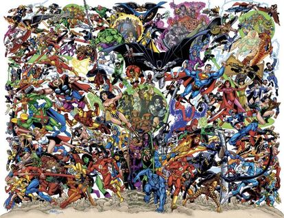 El gran crossover entre DC y Marvel tardó décadas (y mucha planificación editorial) en llegar a las estanterías. Pero, por fin, en 2003 se publicó 'JLA/Vengadores' de Kurt Busiek y George Pérez. En sus páginas, además de incluir a la plana mayor de los personajes de las editoriales, se exploraban las diferencias entre unos y otros héroes: las perfectas deidades contra los imperfectos héroes humanos. Nunca que dos universos (uno masculino y otro femenino) chocaran fue tan divertido